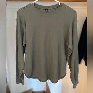 Waffle Crew Neck Long-Sleeve T-Shirt